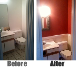 The bathroom, before and after
